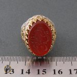 4 انگشتر عقیق قرمز مردانه با حکاکی امیری حسین و نعم الحسین - کد 8633 - تصویر 4