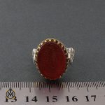 4 انگشتر عقیق قرمز مردانه با حکاکی وان یکاد - کد 8634 - تصویر 4