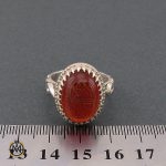 4 انگشتر عقیق قرمز مردانه با حکاکی امیری حسین و نعم الحسین - کد 8637 - تصویر 4