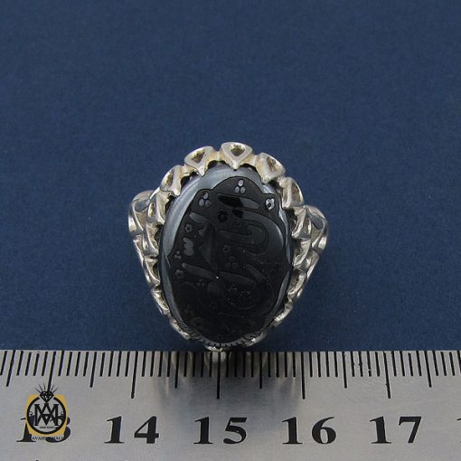 انگشتر حیدید سینی مردانه با حکاکی ان الله بالغ امره - کد 8639 - تصویر 4