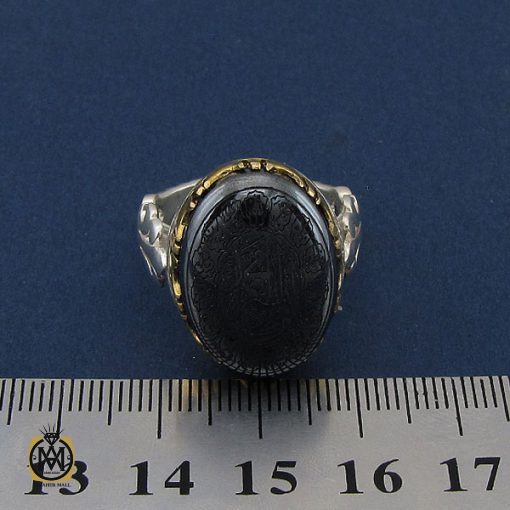 4 انگشتر حدید سینی مردانه با حکاکی چهارده معصوم - کد 8642 - تصویر 4