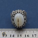 انگشتر عقیق شجر سفید مردانه - کد 8648 - تصویر 4