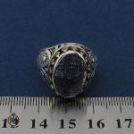 4 انگشتر حیدید سینی مردانه با حکاکی عین علی و سه جلاله - کد 8656 - تصویر 4