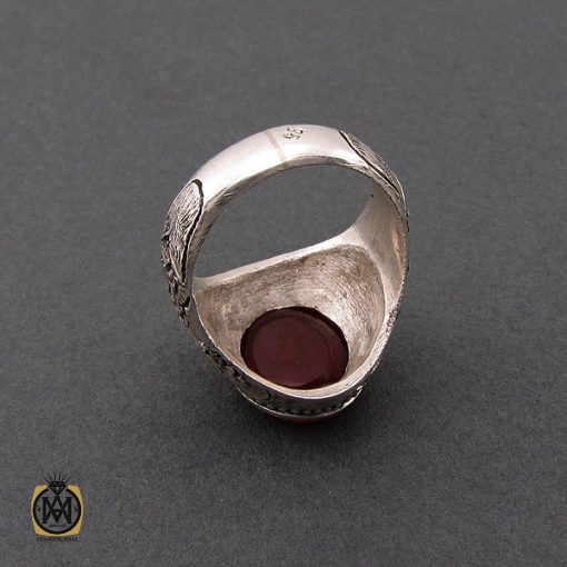 4 انگشتر عقیق یمن مردانه با حکاکی یا حیدر کرار استاد حیدر - کد 8595 - تصویر 4