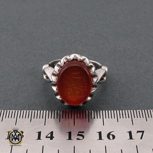 4 انگشتر عقیق یمن با حکاکی یا اباعبدالله الحسین مردانه - کد 8661 - تصویر 4