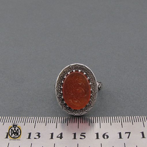 4 انگشتر عقیق یمن با حکاکی هو الحی القیوم - کد 8663 - تصویر 5