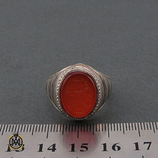 انگشتر عقیق یمن مردانه با حکاکی یا ذالجلال والاکرام - کد 8665 - تصویر 4