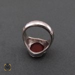 4 انگشتر عقیق یمن مردانه با حکاکی یا کریم العفو استاد حیدر - کد 8597 - تصویر 4