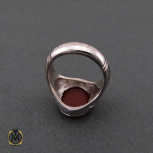 4 انگشتر عقیق یمن مردانه با حکاکی یا کریم العفو استاد حیدر - کد 8597 - تصویر 4