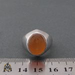 4 انگشتر عقیق یمن با حکاکی شرف الشمس اثر استاد ضابطی - کد 8668 - تصویر 4