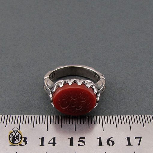 انگشتر عقیق یمن با حکاکی یا رقیه ریحانه الحسین - کد 8673 - تصویر 4
