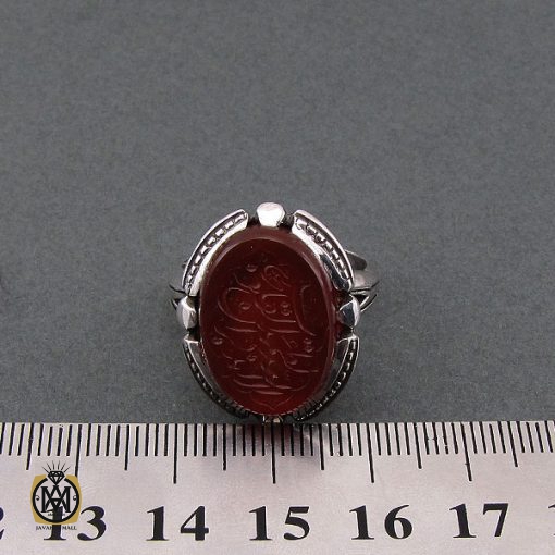 انگشتر عقیق یمن با حکاکی الابذکرالله تطمئن القلوب - کد 8674 - تصویر 4