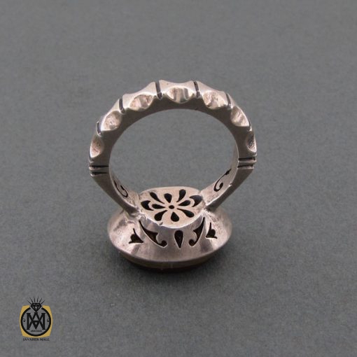 انگشتر عقیق یمن مردانه با حکاکی مهدی طاووس اهل الجنه استاد احمد - کد 8598 - تصویر 4