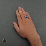 انگشتر یاقوت کبود استار مردانه - کد 8701 - تصویر 4