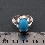 انگشتر فیروزه مصری مردانه خوش رنگ - کد 8702 - تصویر 4