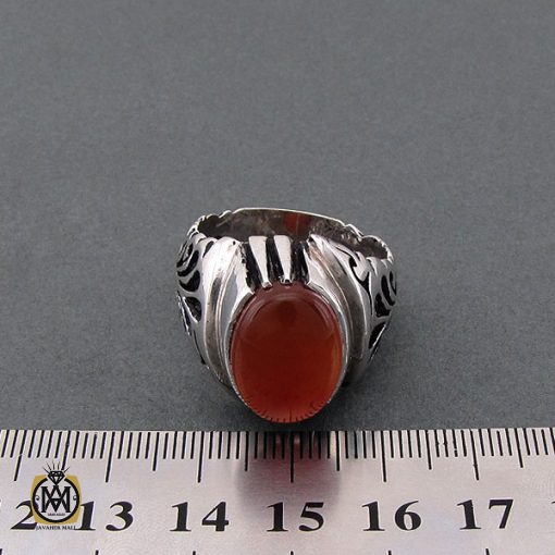 انگشتر عقیق یمن مردانه درشت  - کد 8713 - تصویر 4
