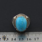 4 انگشتر فیروزه دامغان مردانه درشت - کد 8715 - تصویر 4
