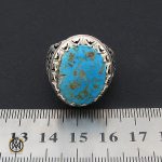 4 انگشتر فیروزه نیشابوری مردانه درشت و با کیفیت - کد 8719 - تصویر 4