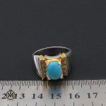4 انگشتر فیروزه نیشابوری خوش طبع مردانه هنر دست استاد زارعی - کد 8720 - تصویر 4