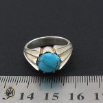 انگشتر فیروزه نیشابوری مردانه خوش رنگ - کد 8721 - تصویر 4