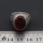 4 انگشتر عقیق یمن مردانه با رکاب قلم زنی هنر دست استاد هشتم - کد 8722 - تصویر 4