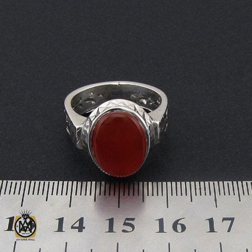 انگشتر عقیق یمن مردانه دست ساز - کد 8724 - تصویر 4