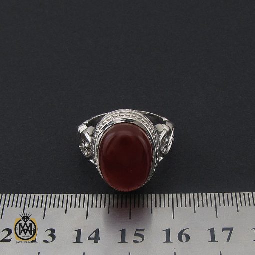 انگشتر عقیق یمن مردانه خوش رنگ - کد 8727 - تصویر 4