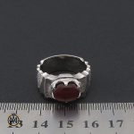 انگشتر عقیق یمن مردانه خوش رنگ طرح صفوی - کد 8729 - تصویر 4