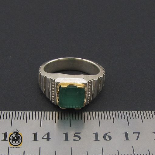 4 انگشتر زمرد زامبیا مرغوب مردانه هنر دست استاد باقرزاده - کد 8733 - تصویر 4