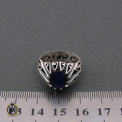 انگشتر یاقوت کبود مردانه - کد 8750 - تصویر 4