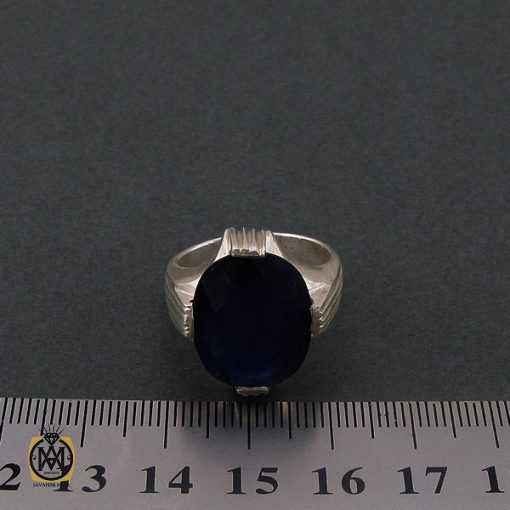 انگشتر یاقوت کبود درشت مردانه - کد 8751 - تصویر 4