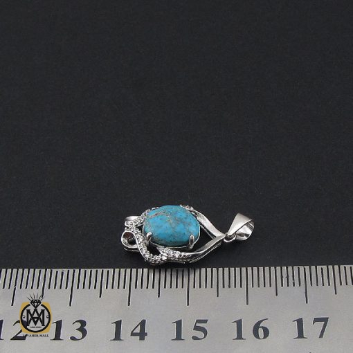 مدال فیروزه نیشابوری زنانه طرح گلنوش - کد 3147 - تصویر 4