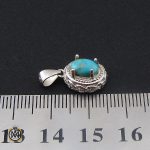 4 مدال فیروزه نیشابوری زنانه طرح گیسو - کد 3148 - تصویر 4