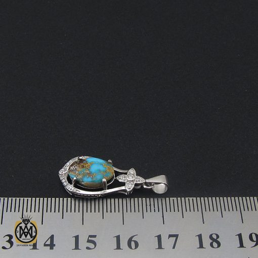 مدال فیروزه نیشابوری زنانه طرح بهارین - کد 3153 - تصویر 4