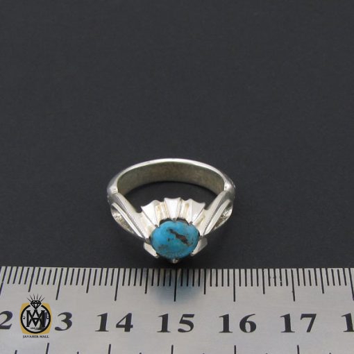 4 انگشتر فیروزه نیشابوری مردانه هنر دست استاد شرفیان - کد 8767 - تصویر 5