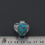 انگشتر فیروزه نیشابوری درشت مردانه هنر دست استاد شرفیان - کد 8768 - تصویر 5