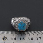 انگشتر فیروزه نیشابوری مردانه خوش رنگ و ارزشمند - کد 8769 - تصویر 4