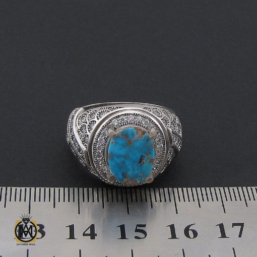 انگشتر فیروزه نیشابوری مردانه خوش رنگ و ارزشمند - کد 8769 - تصویر 4