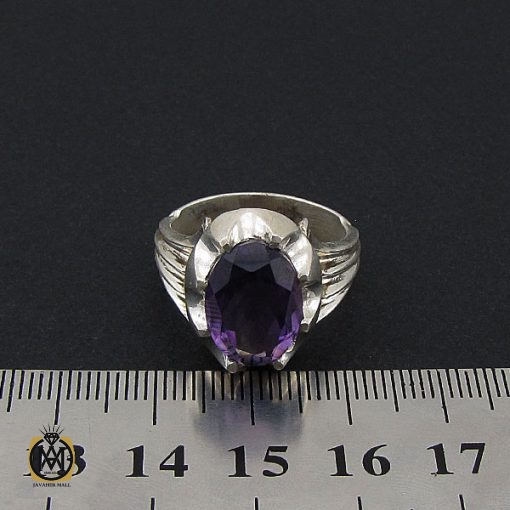 انگشتر آمتیست مردانه دست ساز - کد 8775 - تصویر 4