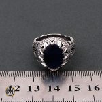 4 انگشتر یاقوت کبود مردانه دست ساز – کد 8777 - تصویر 4