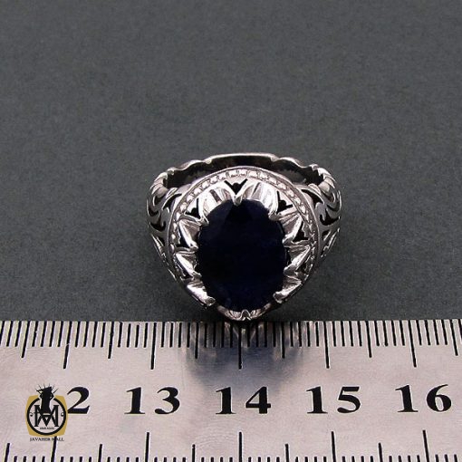 4 انگشتر یاقوت کبود مردانه دست ساز – کد 8777 - تصویر 4