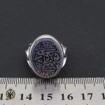 4 انگشتر عقیق یمن کبود با حکاکی یا اباعبدالله مردانه دست ساز – کد 8778 - تصویر 4