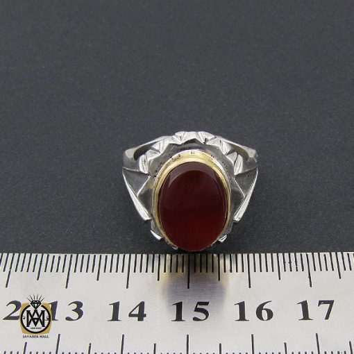 انگشتر عقیق یمن مردانه هنر دست استاد شرفیان – کد 8780 - تصویر 4