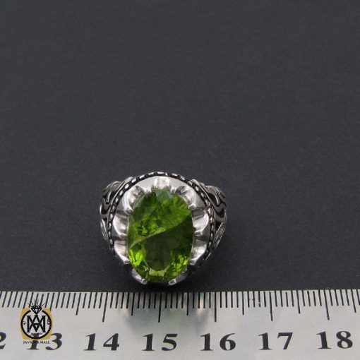 انگشتر نقره مردانه زبرجد اصل سبز خوش رنگ – کد 8790 - تصویر 4