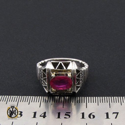 انگشتر یاقوت سرخ آفریقایی مردانه صفوی هنر دست استاد شرفیان – کد 8792 - تصویر 4