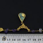 سینه ریز فیروزه نیشابور و آمتیست طرح آروشا - کد 7122 - تصویر 5