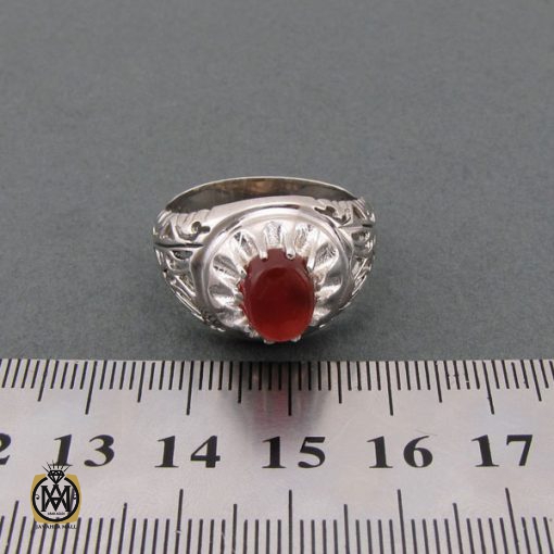 4 انگشتر عقیق یمن مردانه مدل شبکه - کد 8616 - تصویر 4