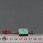 4 مدال فیروزه نیشابوری و عقیق زنانه طرح نگارین - کد 3125 - تصویر 4
