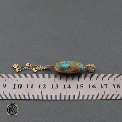 مدال فیروزه نیشابوری زنانه طرح دارینا - کد 3126 - تصویر 4