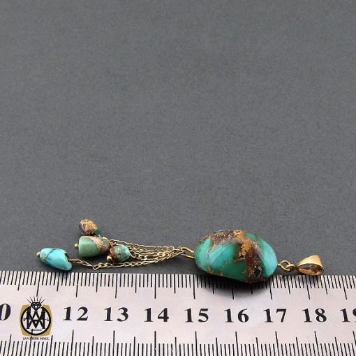 مدال فیروزه نیشابوری زنانه طرح انوشا - کد 3129 - تصویر 4